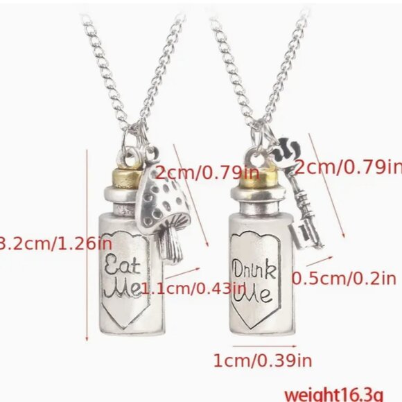 Disney Alice In Wonderland "DRINK ME" Charm Key Necklace - Picture 3 of 6